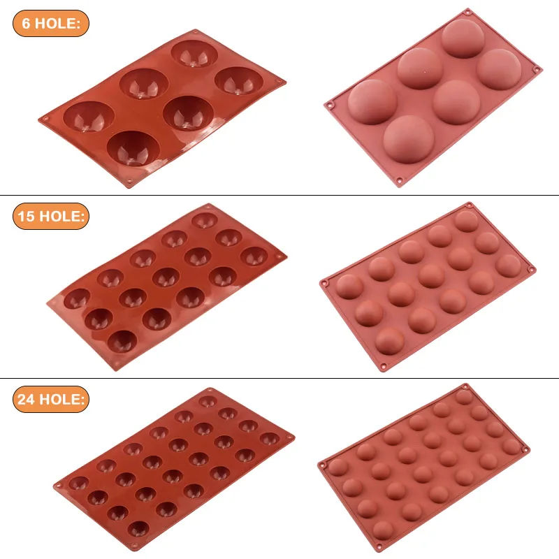 

Slicone Molds For Baking Pastry Forms Baking 6 15 24 Holes Ball Chocolate Mold Set Tools Accessories Dessert Bombs Hemisphere