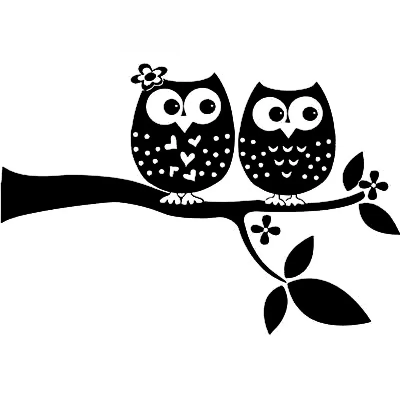 

Two Beautiful Owls on The Tree, Car Decals, Car Window Decoration, Personalized Pvc Waterproof Vinyl Decal, 20cm*14cm