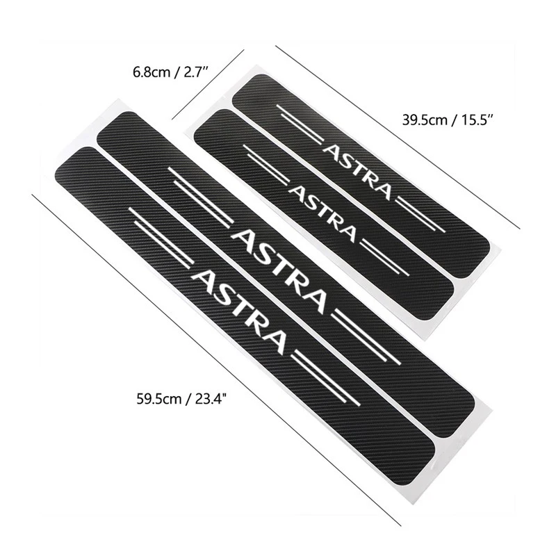 4 шт. двери автомобиля углеродного волокна накладка наклейка анти ногами Защита