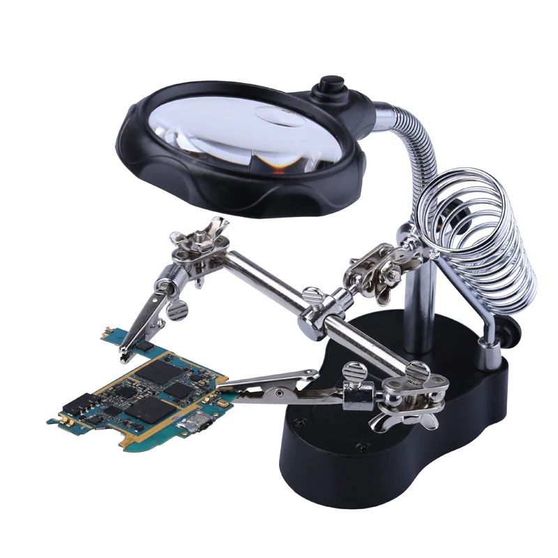 Увеличительное стекло 3 5x 12X Лупа вспомогательные ручные инструменты для ремонта