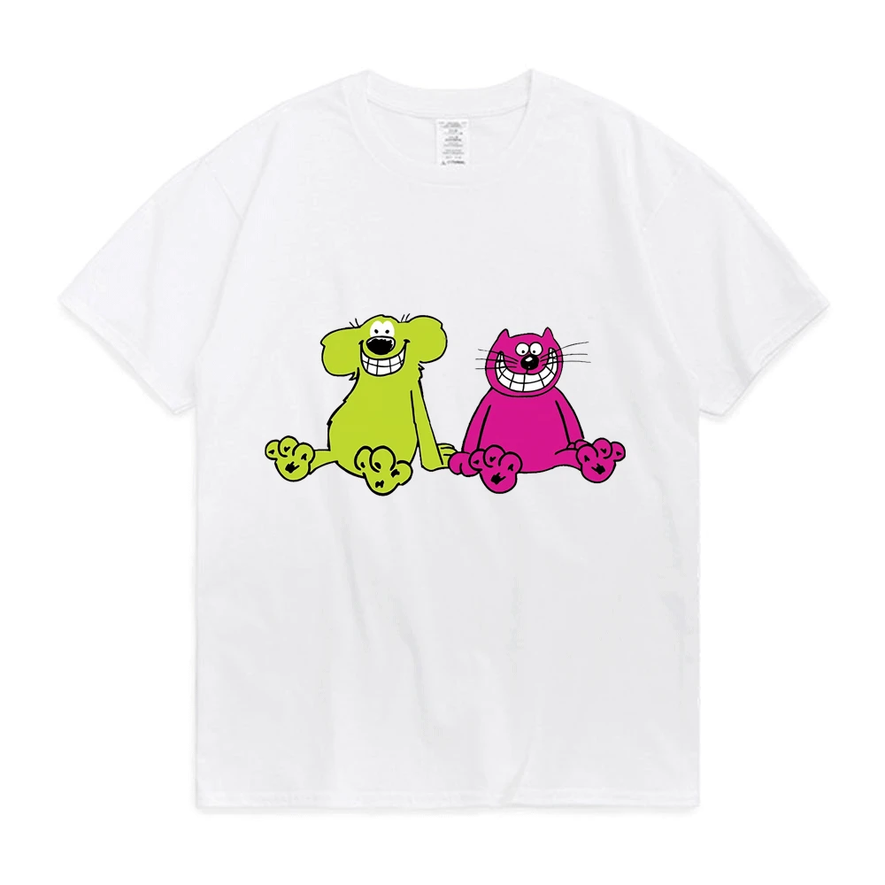 

Roobarb and Custard T - Shirt Men Women Cute Cartoon Print Summer Top Round Neck Women Man T Shirts Couples Casual Wild Tees New