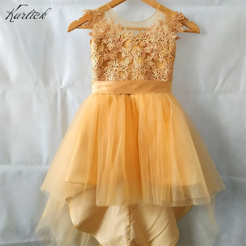 

Лидер продаж, платья для девочек с цветами на свадьбу, платье для маленьких девочек с высоким и низким вырезом, детское платье с V-образным вырезом на спине, платье для дня рождения и причастия, нарядное платье