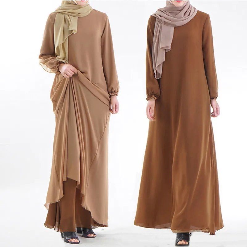 

Double Sided Wear Chiffon Hijab Muslim Dress Abaya Dubai Turkey Kaftan Malaysia Dresses Abayas For Women Islamic Clothing
