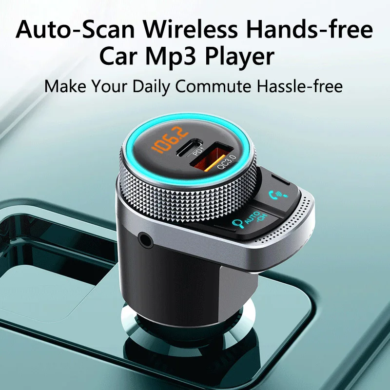 JaJaBor FM Transmitter Auto Scan USB QC3.0 PD Type C Fast Charging Car Charger Bluetooth 5.0 Handsfree Modulator | Автомобили и
