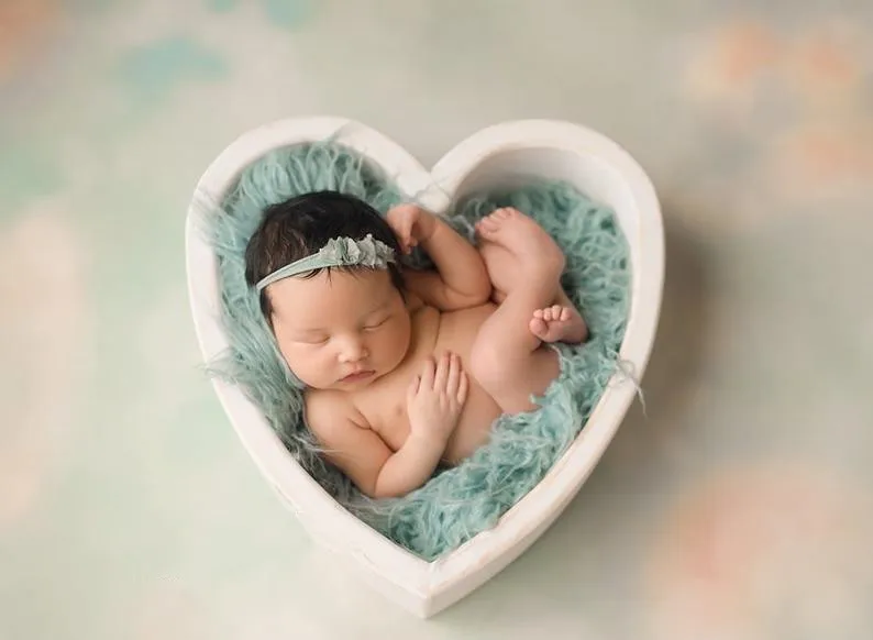 Реквизит для фотосъемки новорожденных деревянный реквизит в форме сердца