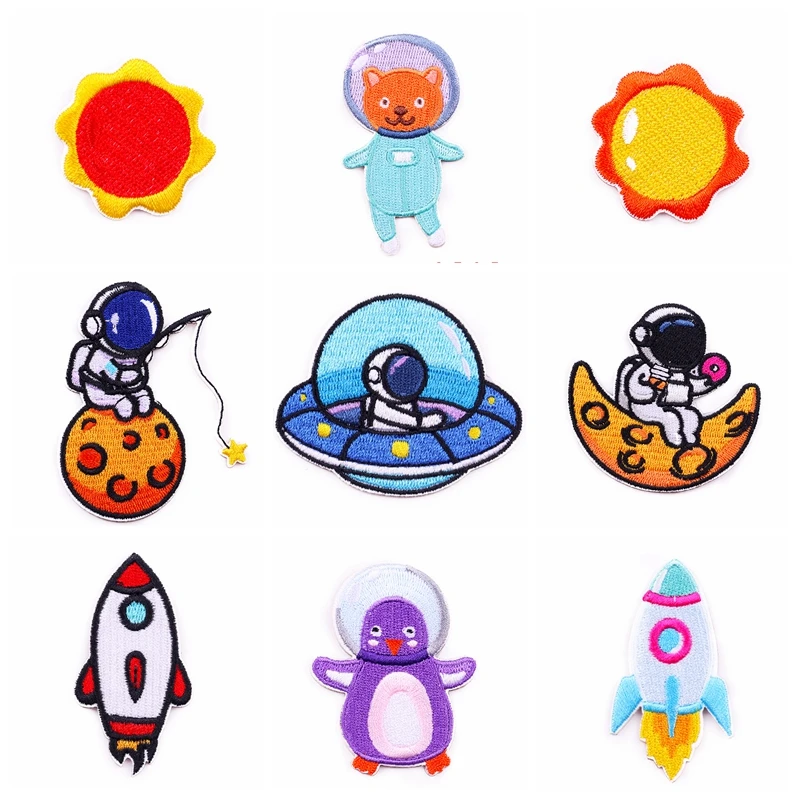 

Cute Animal Embroidery Self-Adhesive Patch On Clothes Astronaut Patches For Clothing Cartoon Patch On Clothes DIY Applique Decor