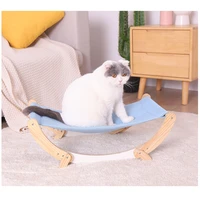 puppy kitten hanging beds mat solid wood durable strong wood frame bed with comfort mat pet cat comfort hammock