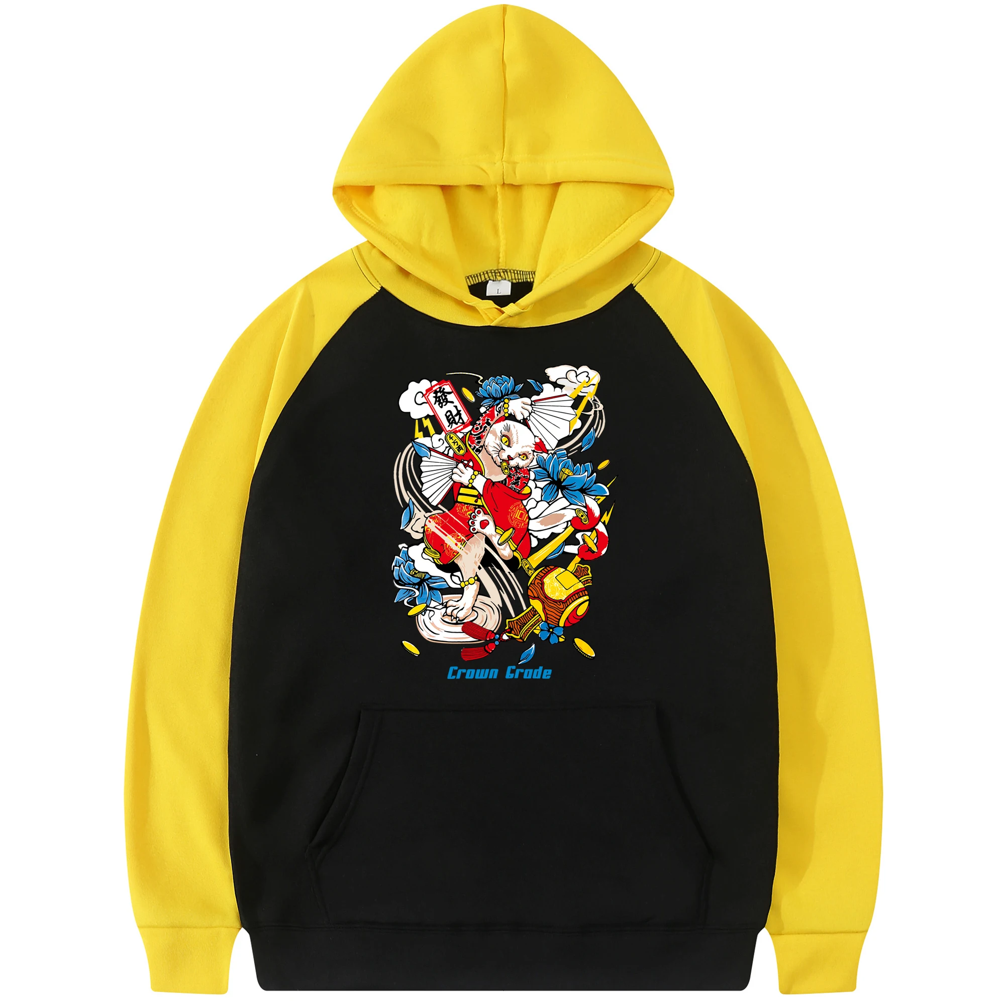 

Men Women Japanese Funny Cat Printed Fleece Hoodie 2020 Autumn Winter Japan Style Hip Hop Casual Pullover Sweatshirts Streetwear