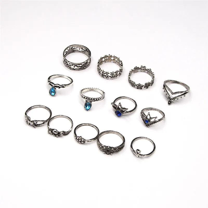 Женское кольцо с опалом ADOLPH 13 шт./компл. богемное Винтажное волнистым цветком в