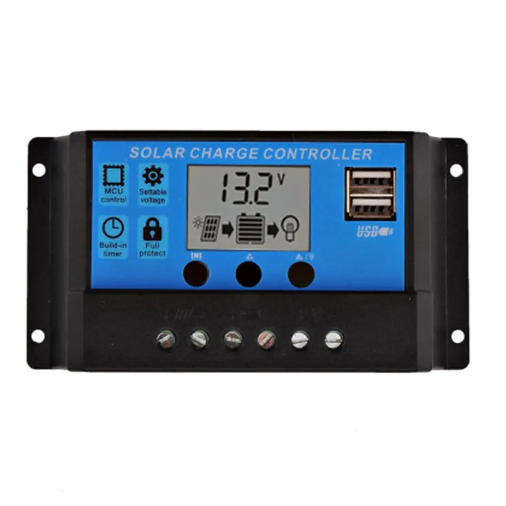 60A/50A/40A/30A/20A/10A Солнечный устройство зарядное контроллер 12V 24V режимы Auto Pwm Lcd