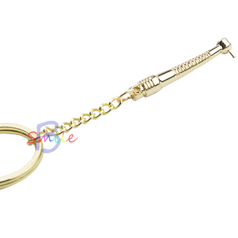 1 шт Золотой подарок стоматология клиника брелок из нержавеющей стали для