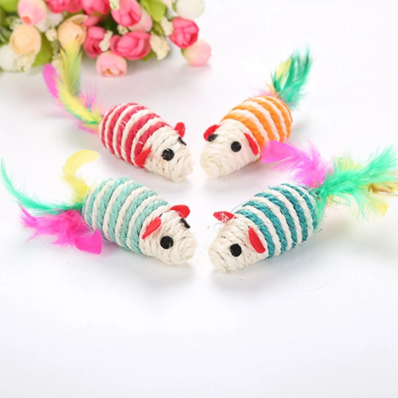 Cat Interactive Toy Stick Feather Wand With Small Bell Mouse Cage Toys Plastic Artificial Colorful Teaser Pet Supplies | Дом и сад