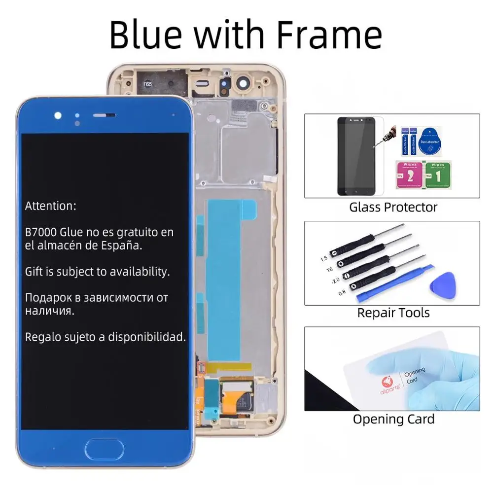 Blue with Frame Дисплей дл XIAOMI Mi6 LCD в сборе с тачскрином на рамке 5.15'' черный белый - Цвет: Blue with Frame