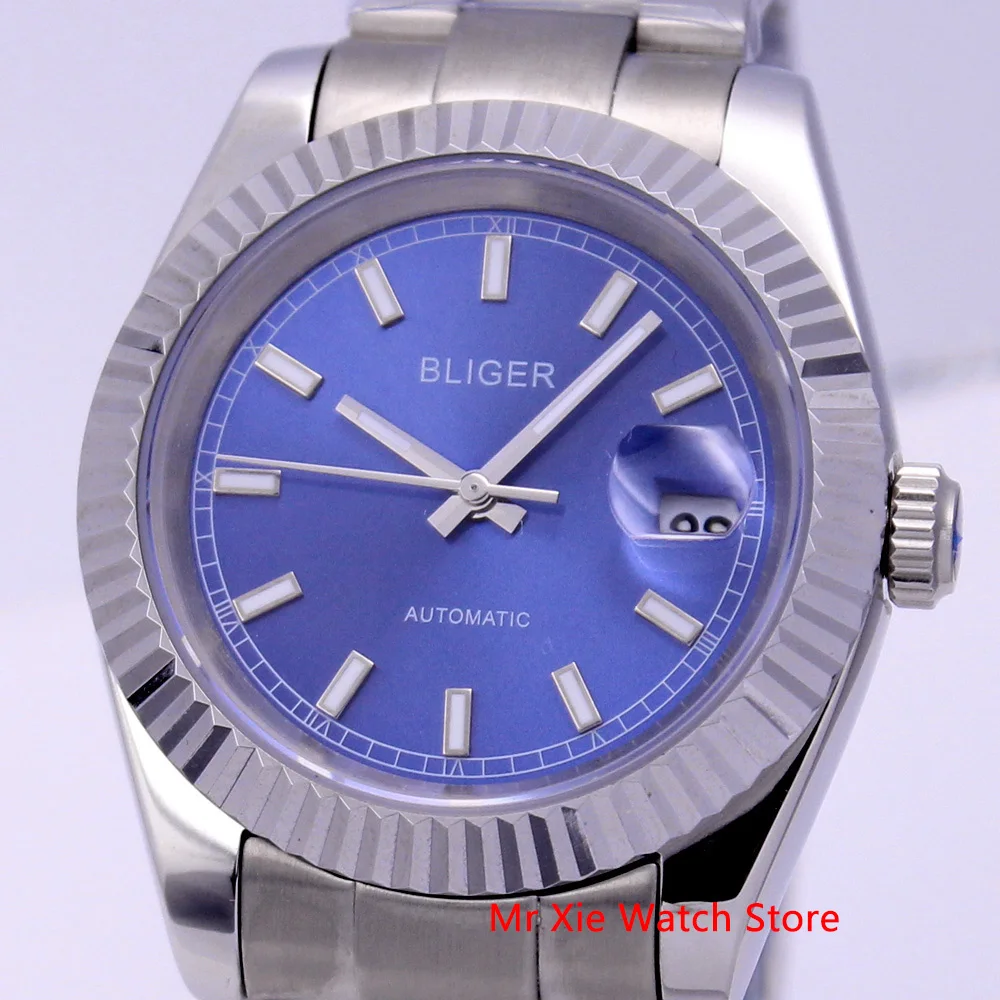 Часы мужские Bliger механические с автоподзаводом 40 мм календарем