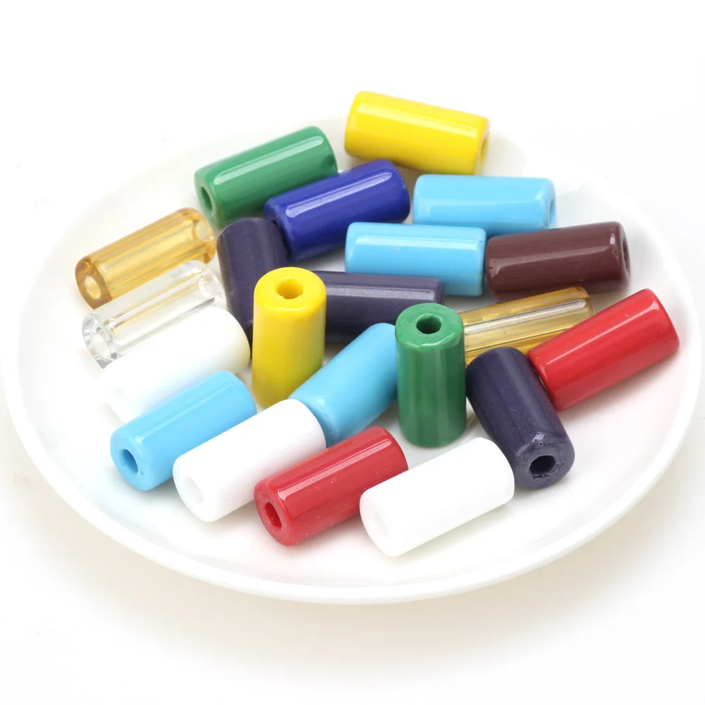 

OlingArt 23*12MM Hole 4MM 6pcs porcelain color mixed glass seed beads spacer bead DIY Bracelet/necklace/earring jewelry making