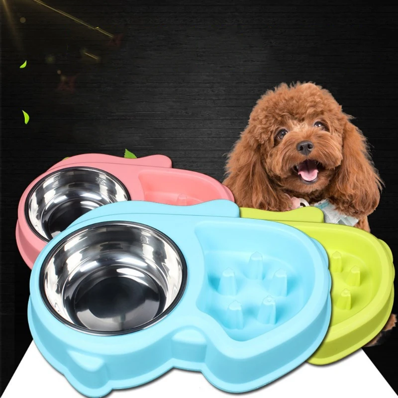 

Pet Slow Feeder Bowls Portable Anti Slip Leakproof Cats/Dogs Multicolor with Baffle Design Dog Puzzle Plates