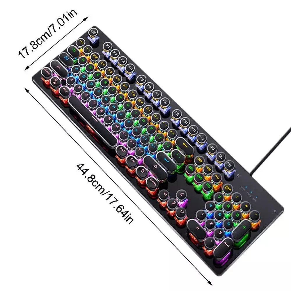 esports punk mechanical keyboard 104 keys usb wired game keyboard blue black switch rgb backlit gaming laptop free global shipping