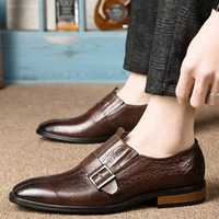 fashion mens casual shoes genuine leather slip on dress shoe man new classics brown black comfortable party derby shoes for men