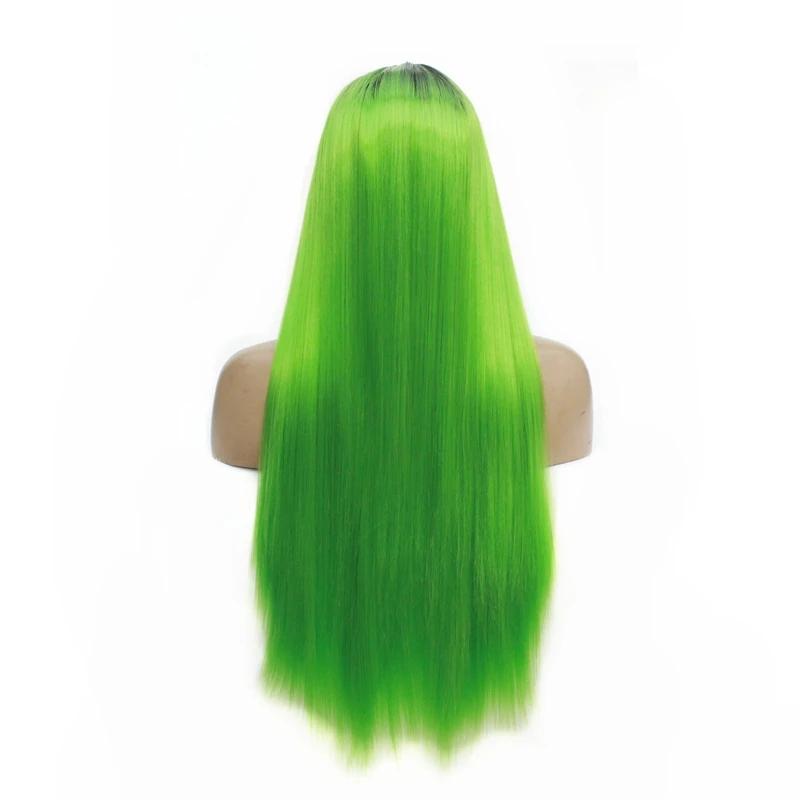 Жаропрочные дешевые Омбре парики длинные прямые шелковистые мягкие Высокая