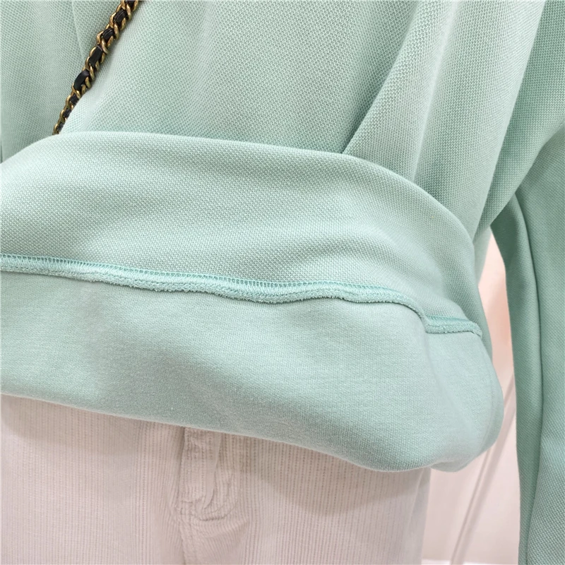 

2021 Good Quality Women Cotton Oversized Sweatshirt Jumpers Long Sleeve Crewneck Plain Loose Casual Basic Pullover Coats