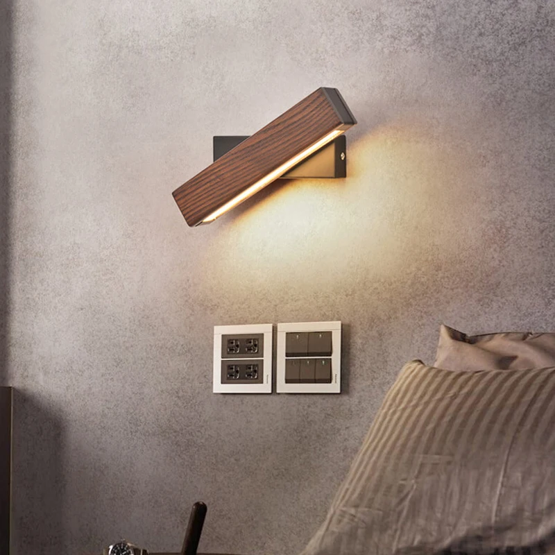 Светодиодная деревянная настенная лампа домашний декор трехцветный