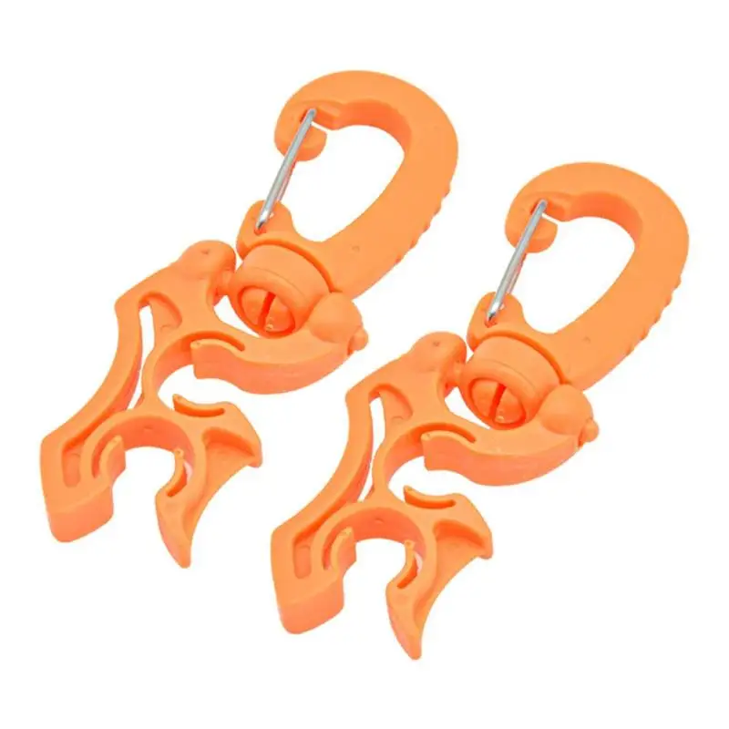 

2 Pcs Scuba Diving Hose Holder Clips 360 Degree Rotation Scuba Diving Double BCD Hose Clip with Snap Hook Buckle