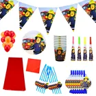 Тема Fireman Sam одноразовая посуда Fireman Sam украшения для дня рождения одноразовые тарелки салфетки чашки баннеры