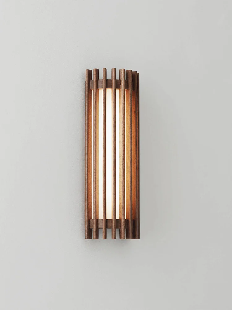 

Винтажный настенный дизайнерский светильник из черного ореха в стиле ваби, фон для гостиной, настенный светильник для гостиницы, коридора, ...