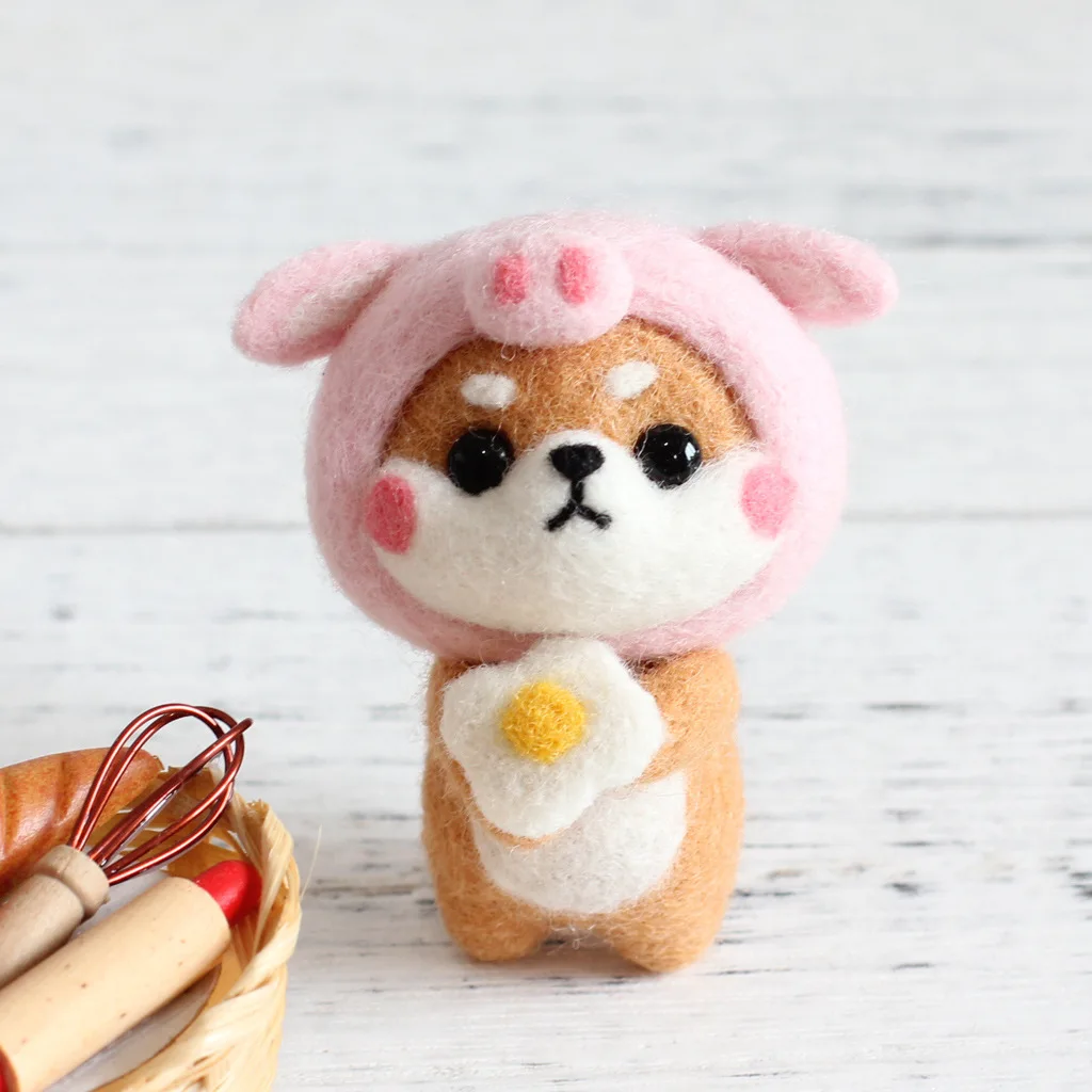 1 комплект милый кот игрушка ручной работы кукла шерсть войлок кошечка не готовая