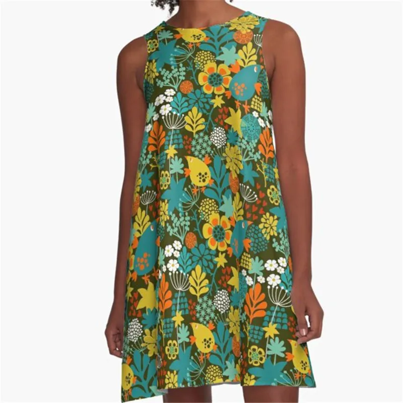 

Fashion Women summer dresses sushi on pink Printed A-Line Boho Dress for women harajuku Sexy ladies mini short beach dress