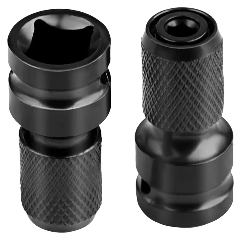 

1/4 Inch Bit Socket Adapter, 1/2 Inch Square Drive (1.3 cm) to 1/4 Inch Hexagonal Shaft (0.6 cm) Quick Release Converter