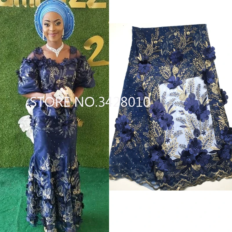 Зеленые 3D цветы африканская кружевная ткань 2021 высококачественное кружево с