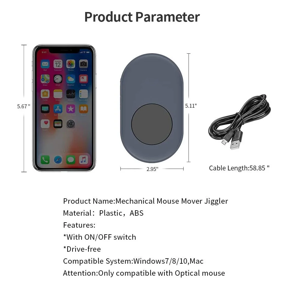 Симулятор движения мыши с переключателем ВКЛ./ВЫКЛ. мышь без драйвера симуляция