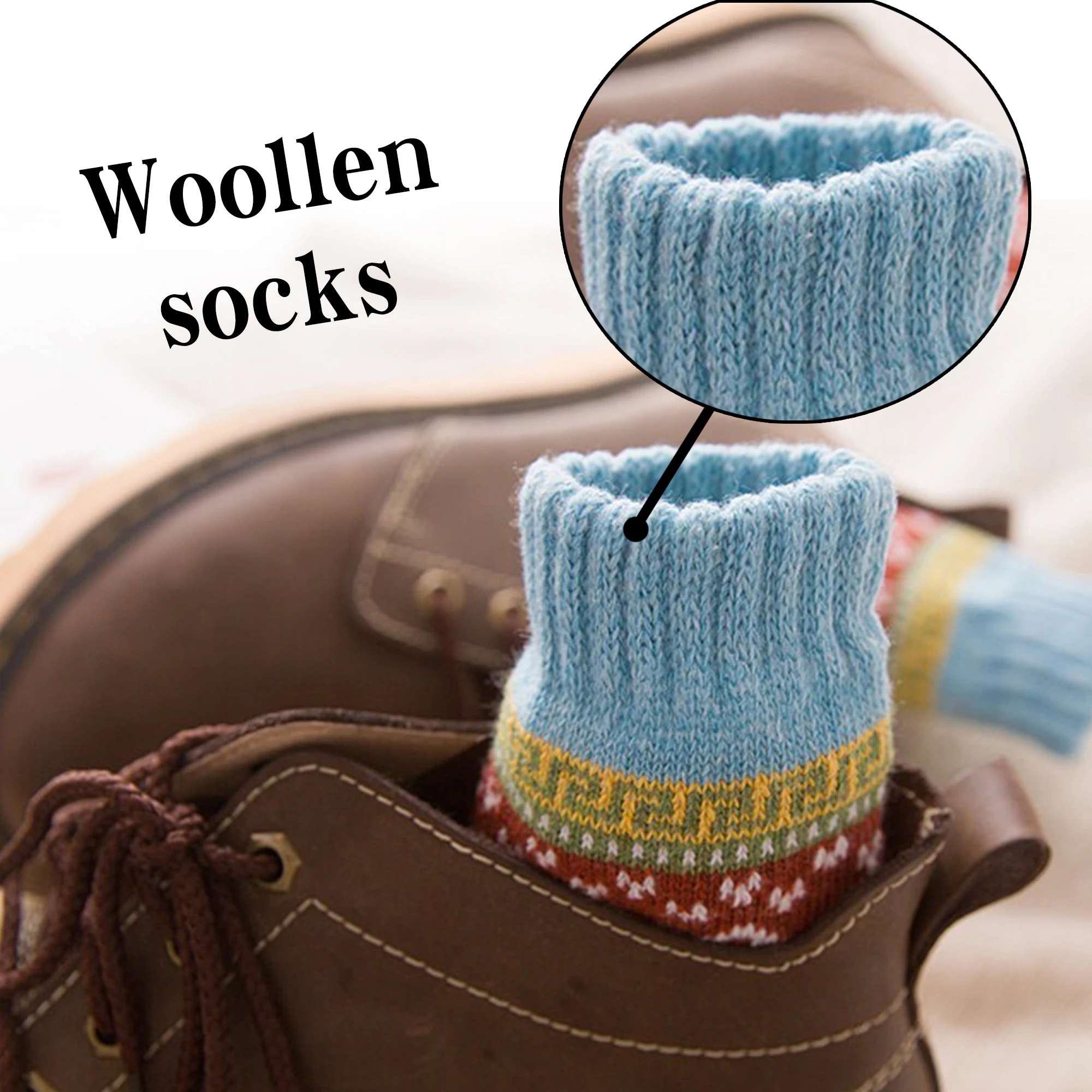 Носки женские шерстяные в стиле Харадзюку повседневные Полосатые Ретро