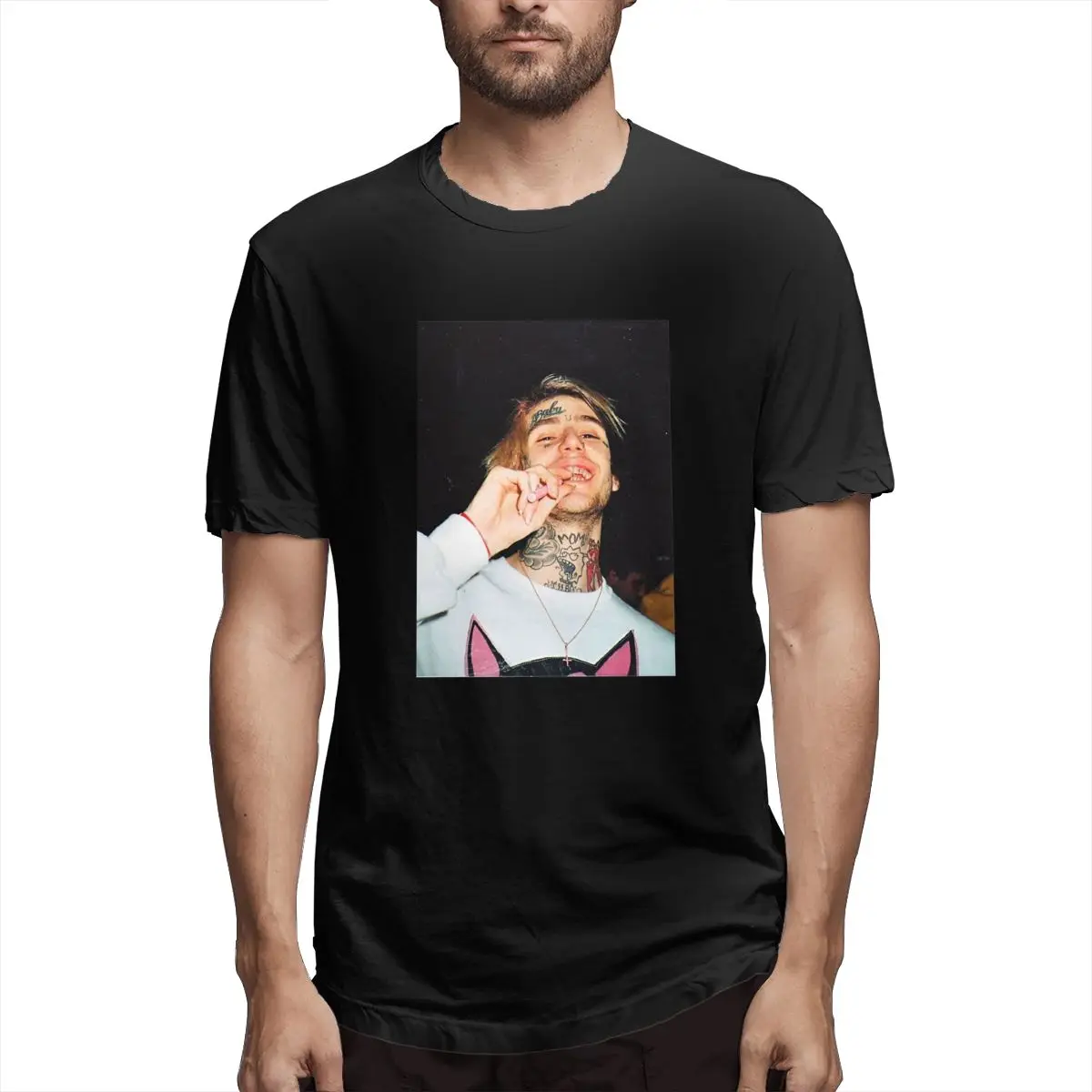 

Rip Lil Peep Men T Shirt Leisure Tees Short Sleeve O Neck T-Shirts 100% Cotton Gift Clothes