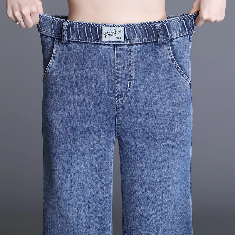 

Woman Jeans High Waist Wide Leg Denim Clothing Blue Jeans Vintage Quality 2021 Fashion Straight Pants Plus pants Spring Autumn