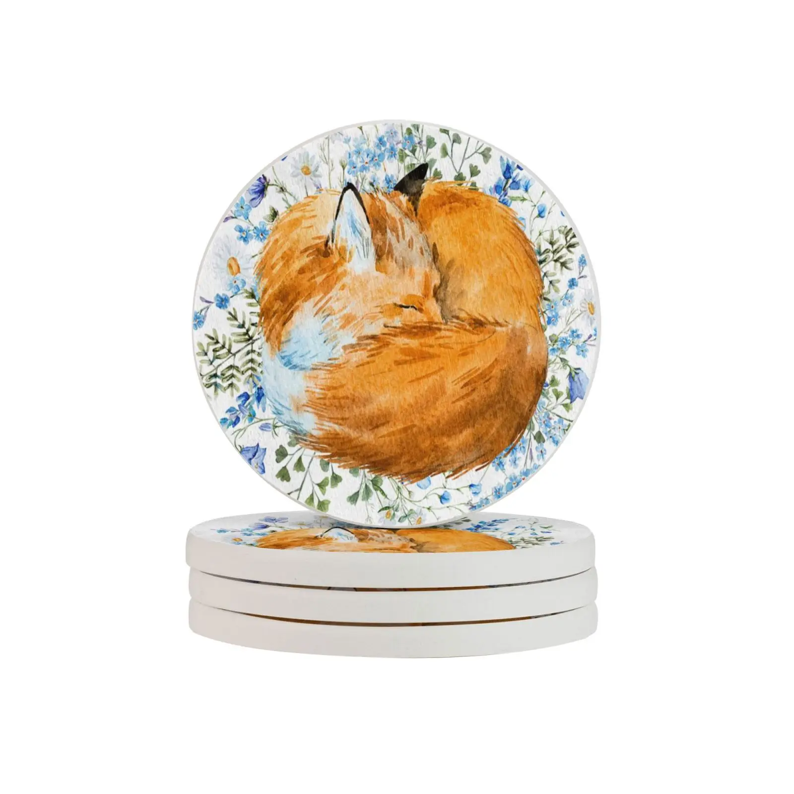 

Personality Nordic Style Diatom Mud Mats Pads 4-piece Set Decor for Kitchen Accessories Table Art Coasters Small Items Dining