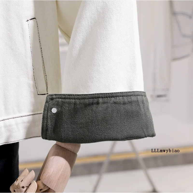 

2020 Spring Autumn Women's Color Matching Korean Short Denim Jacket Single-breasted Loose Casual Jeans Jacket Female Tops Z469