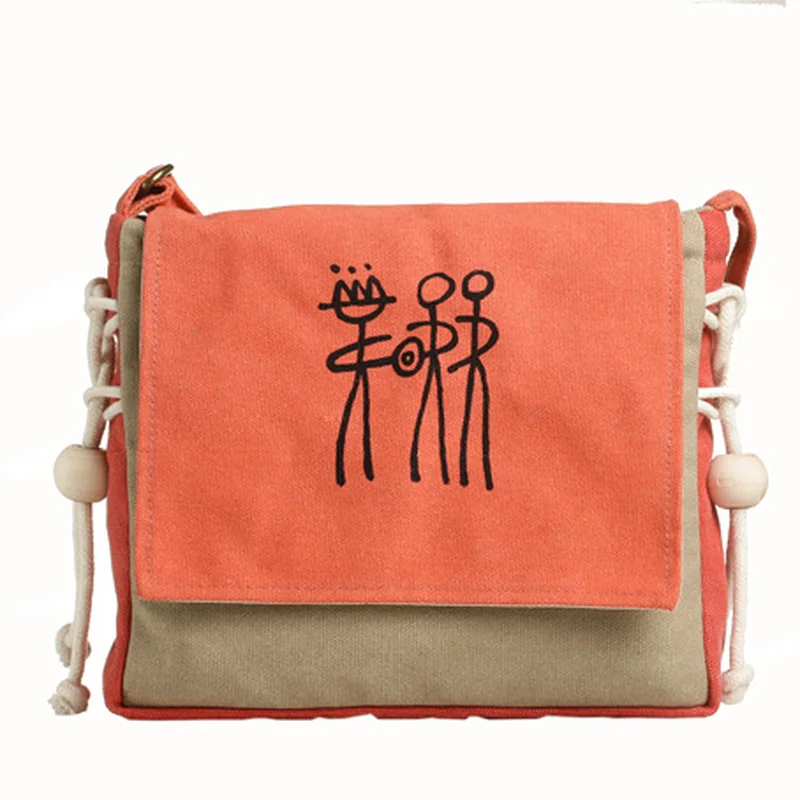 

Women Bag Messenger Bag Flap Wood Bead Tassel small Shoulder Bag ethnic jute bags Cotton canvas bags Sling Bag