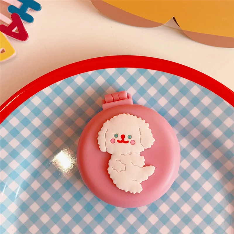 

1pc Silicone Single-Sided Portable Makeup Mirror With Comb Folding Round Mirror
