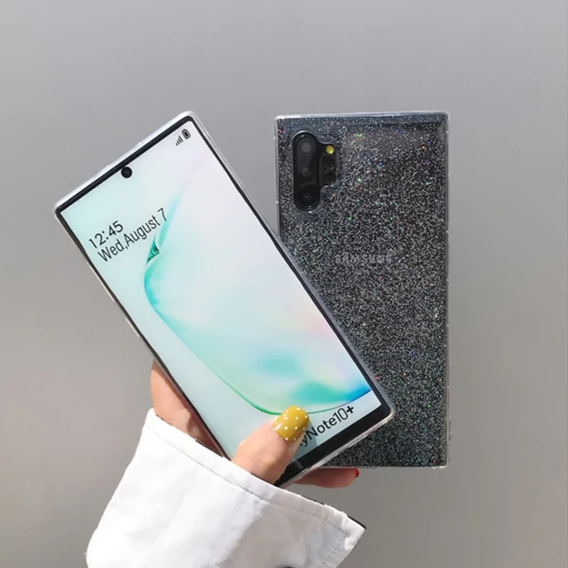 YHBB чехол S для samsung Note 10 8 9 Шикарный Блестящий Прозрачный чехол для samsung Galaxy S10 Plus S8 S9 цветной мягкий чехол с градиентом