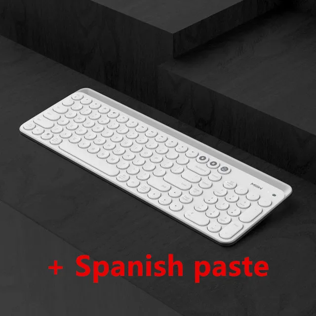 White--Spain Paste Оригинальная Двухрежимная клавиатура Xiaomi Miiiw с Bluetooth MWBK01, 104 клавиш, 2,4 ГГц, многофункциональная беспроводная клавиатура+ паста - Цвет: White--Spain Paste