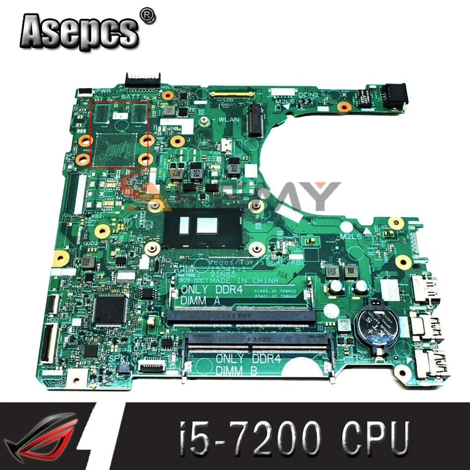 

Для DELL 3568 3567 материнская плата портативного компьютера с SR2ZU i5-7200 Процессор DDR4 15341-1 91N85 CN-0DKK57 0DKK57 DKK57 материнская плата 100% тестирование
