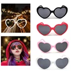 Очки для ночных вечеринок аксессуар в форме сердца очки для дифракции женские интересные очки для спецэффектов 2022