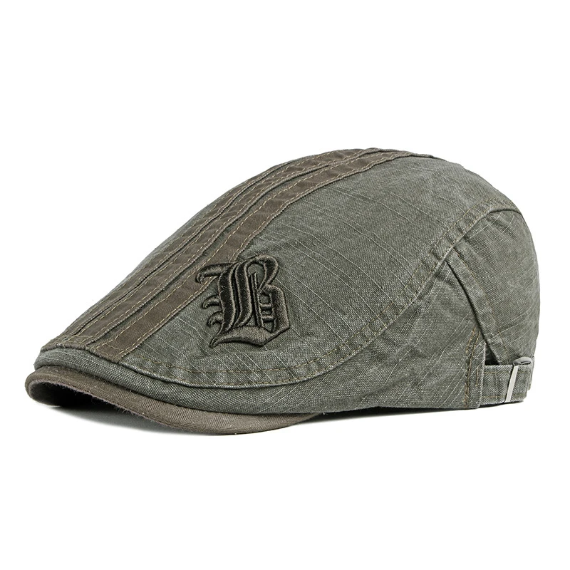 

Cotton Striped Letter Duck Tongue Hat Men's Spring And Summer Korean Breathable Beret Women's Adjustable Sunscreen Hat Wholesale