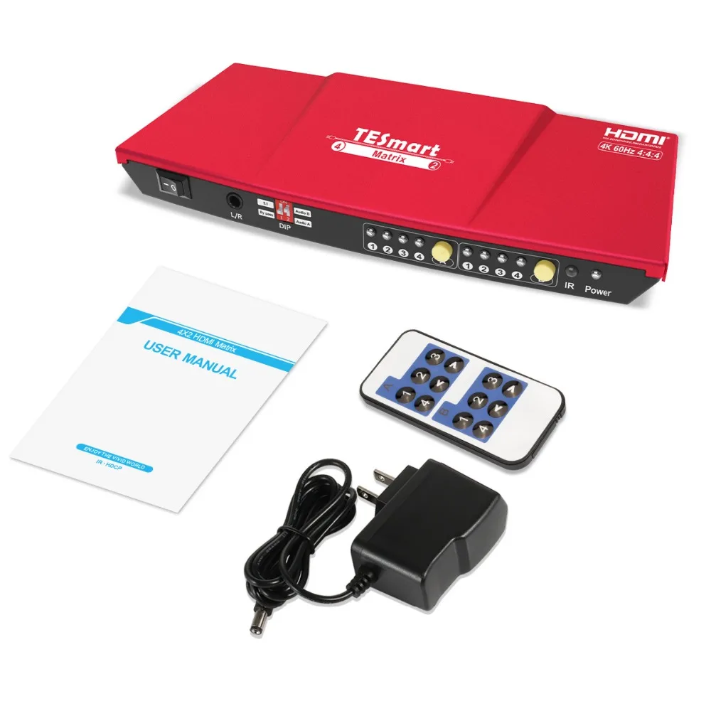 4K HDMI матрица 4x2 HDMI разделитель, сплиттер 4 порта вход и 2 порты вывода с аналоговым стерео(SPDIF) поддержка 4Kx2K@ 30 Гц HDCP