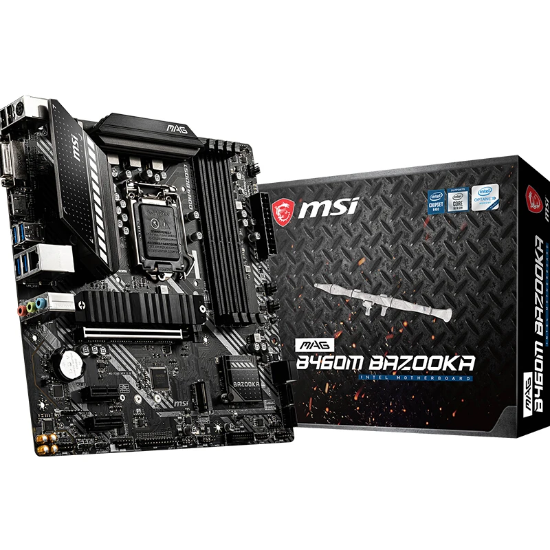 Verkaufen Marke Neue MSI MAG B460M BAZOOKA Desktop Motherboard MATX M.2 2800MHz Unterstützung CPU 10400/10400F/10500/10700 (INTEL B460/LGA 1200)