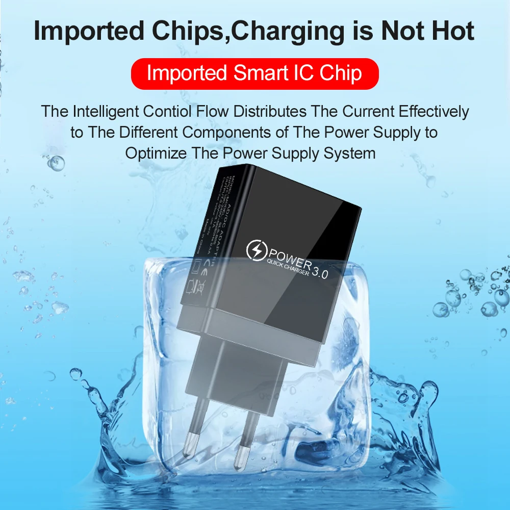 Quick Charge 3.0 LED Display 3 USB Charger 3A Fast Charging For iPhone 11 Adapter Mobile Phone Chargers Samsung S10 | Мобильные