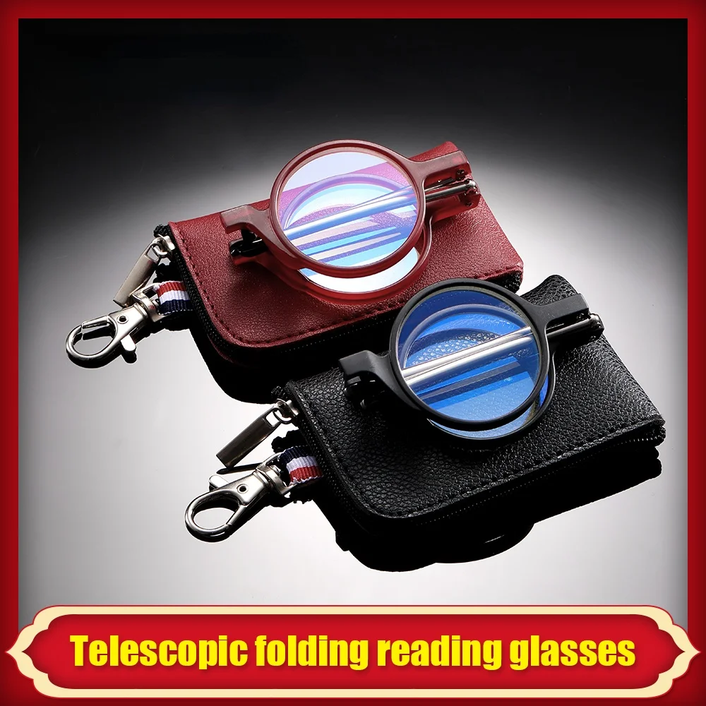 

Hot Fashion MINI Design Reading Glasses Men Women Folding Small Glasses Frame Black Metal Glasses With Original Box Portable