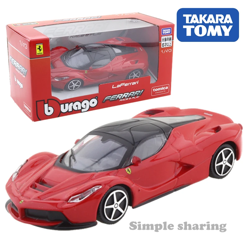 

Takara Tomy Tomica Presents Burago Race & Play Series 1:43 La Ferrari Car Hot Pop Kids Toys Motor Vehicle Diecast Metal Model